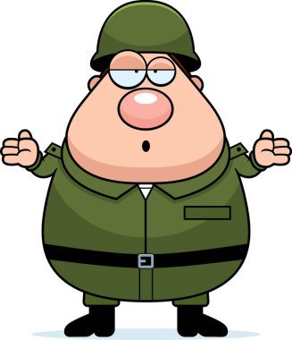 Çizgi film şaşkın asker