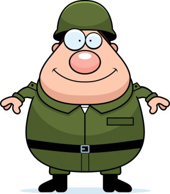 Gülümseyen asker çizgi film