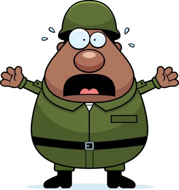 Çizgi film korkmuş asker