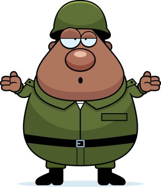 Çizgi film şaşkın asker