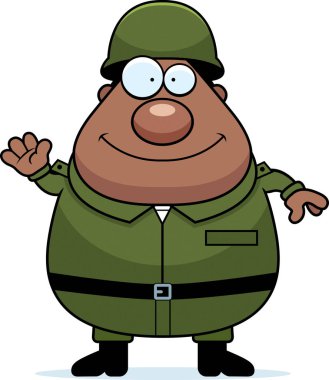 Çizgi film sallayarak asker