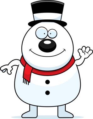 Çizgi film kardan adam sallayarak