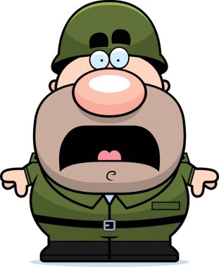 Korkmuş karikatür asker