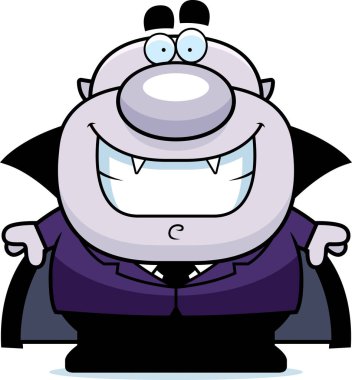 Gülümseyen karikatür vampir