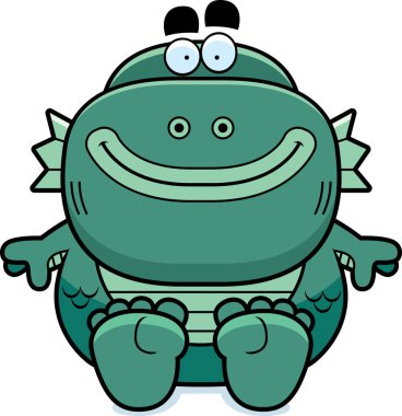 Çizgi film yaratık oturma