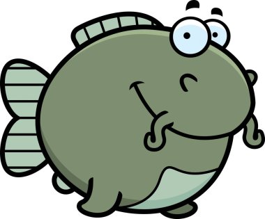 Gülümseyen çizgi film yayın balığı