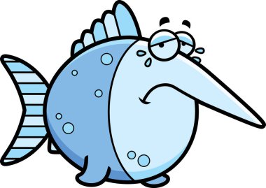 Ağlayan karikatür kılıç balığı