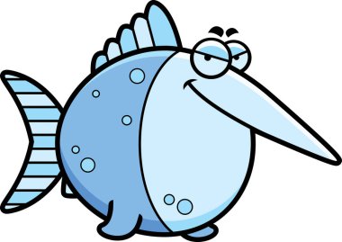 Kurnaz karikatür kılıç balığı