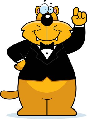 Karikatür kedi smokin