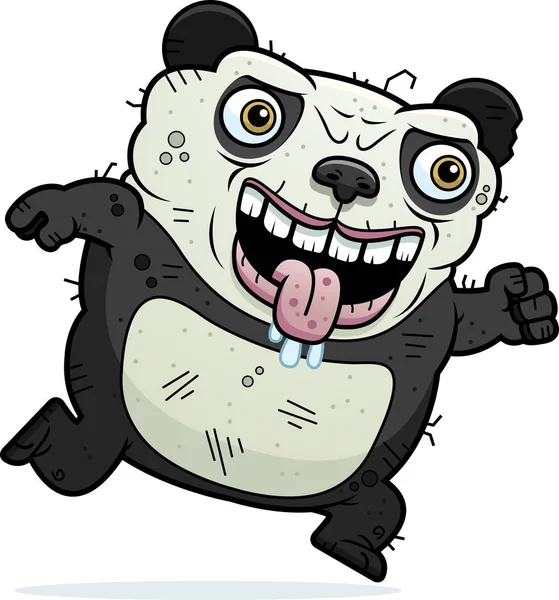 丑陋的熊猫运行 — 图库矢量图片