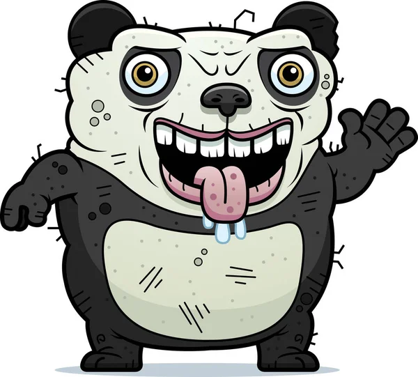 Panda feo ondeando — Archivo Imágenes Vectoriales