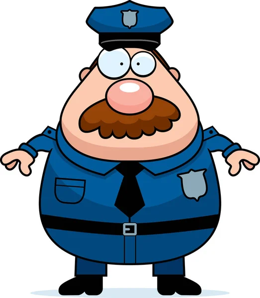 Cartoon polizia baffi — Vettoriale Stock