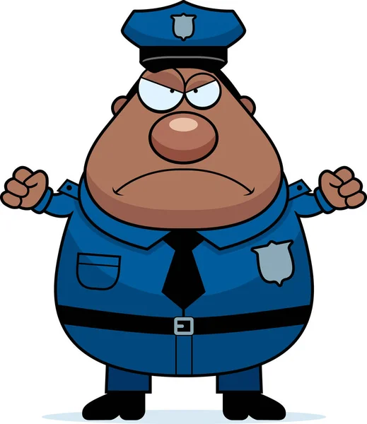 Karikatur wütende Polizei — Stockvektor