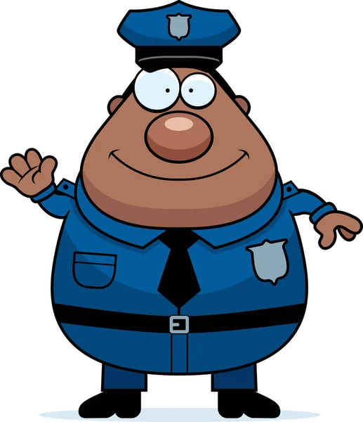 Cartoon zwaaien politie — Stockvector