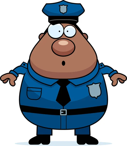 Cartoon förvånad polisen — Stock vektor