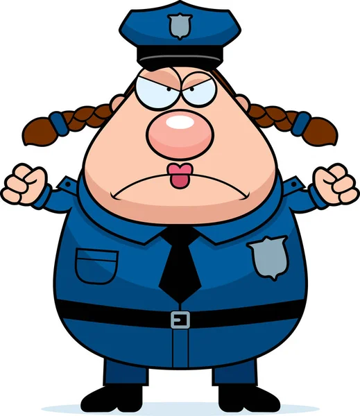 Γυναίκα αστυνομίας θυμωμένος — Διανυσματικό Αρχείο