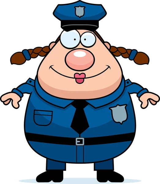 Χαμογελαστή γυναίκα αστυνομίας — Διανυσματικό Αρχείο