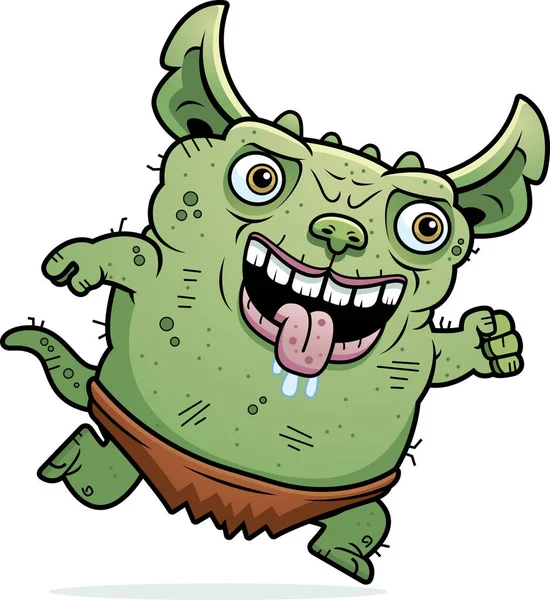 Ugly Gremlin Running — Stock Vector