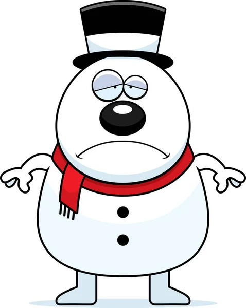 Κουρασμένος γελοιογραφία χιονάνθρωπος — Διανυσματικό Αρχείο