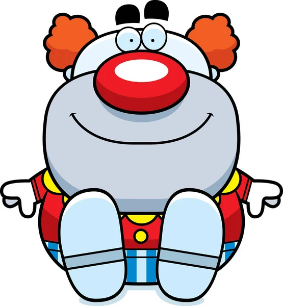 Kreslený klaun sedí — Stockový vektor