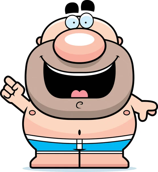 Dessin animé Homme en maillot de bain Idea — Image vectorielle