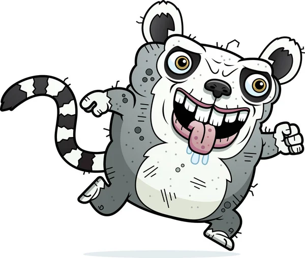 Lelijke Lemur Running — Stockvector