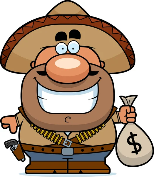 Caricatura Bandito Moneybag — Vector de stock