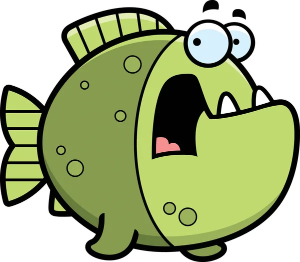 Przestraszony kreskówka Piranha — Wektor stockowy