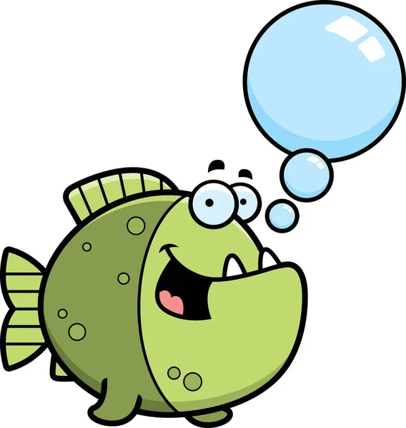 Cartoon Berbicara Piranha - Stok Vektor