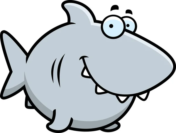 Tubarão dos desenhos animados Sorrindo — Vetor de Stock