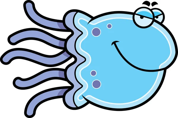 교활한 만화 해파리 — 스톡 벡터
