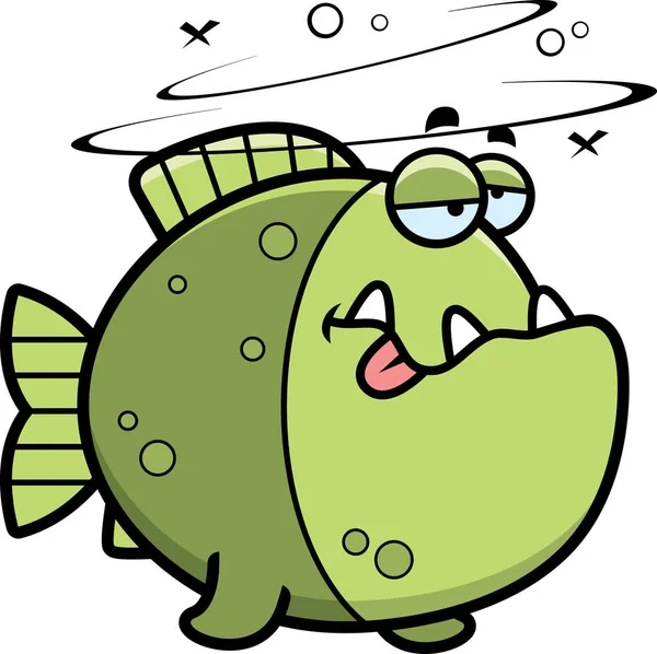 Dessin animé Ivre Piranha — Image vectorielle