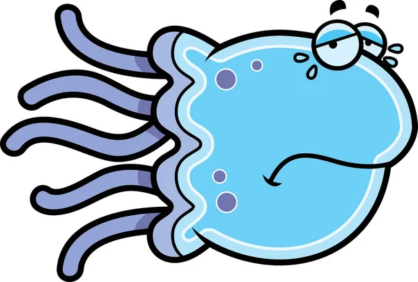 哭泣的卡通水母 — 图库矢量图片