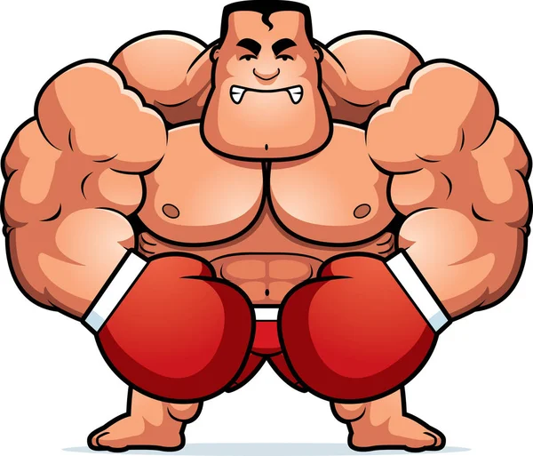 Boxer cartone animato arrabbiato — Vettoriale Stock
