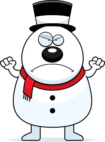 Angry Cartoon Snowman — Stock Vector