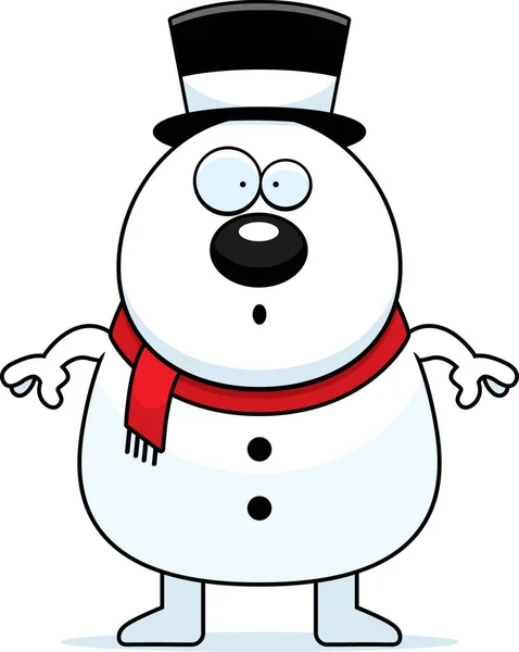 Surprised Cartoon Snowman — Stock Vector