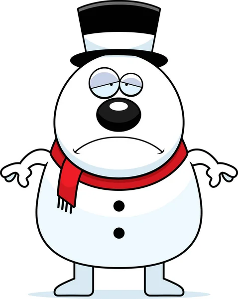 Tired Cartoon Snowman — Stock Vector