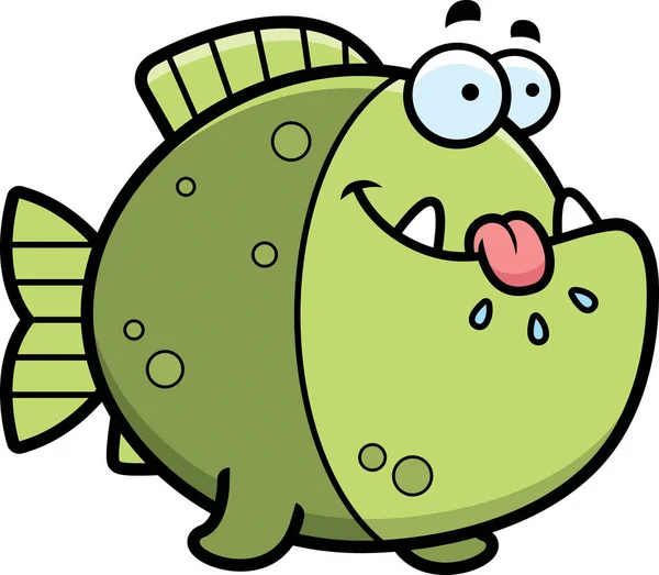 Hungry Cartoon Piranha — Stock Vector