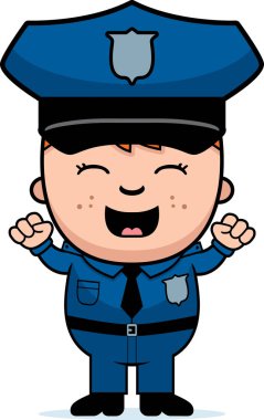 Polis memuru heyecanlı