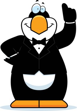 Karikatür penguen smokin