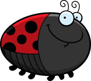 Mutlu karikatür uğur böceği