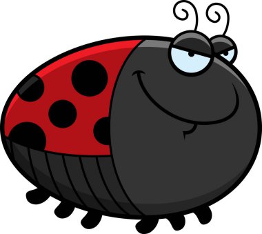 Kurnaz karikatür uğur böceği