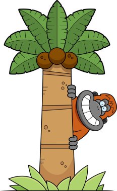 Çizgi film Orangutan ağaç