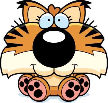 Çizgi film Lynx oturma