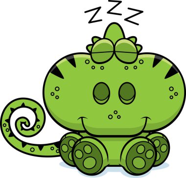 Çizgi film bukalemun uyuklayan