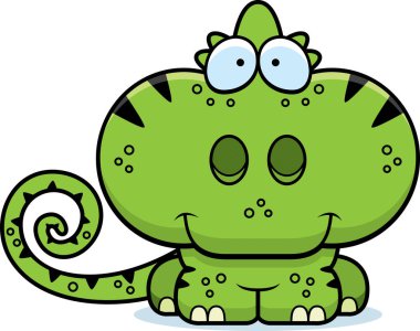 Gülümseyen karikatür bukalemun