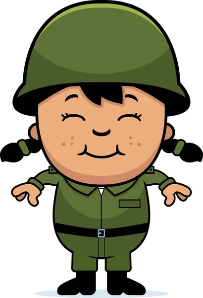 Army Soldier Girl — Stock Vector