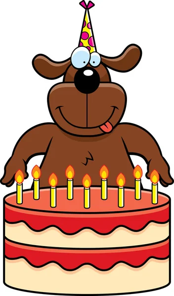 Compleanno del cane del fumetto — Vettoriale Stock