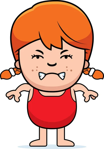 Angry Girl in Swimsuit — Stock Vector