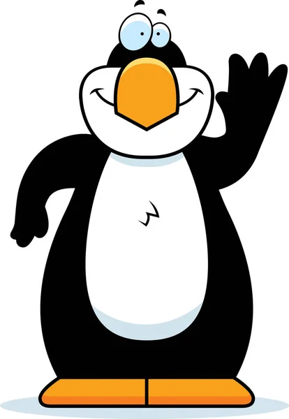 Kreslený tučňák mávat — Stockový vektor